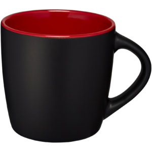 Riviera 340 ml Keramikbecher – schwarz / rot