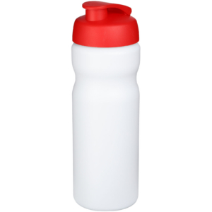 Baseline® Plus 650 ml Sportflasche mit Klappdeckel – weiss / rot