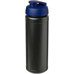 Baseline® Plus grip 750 ml Sportflasche mit Klappdeckel – schwarz / blau