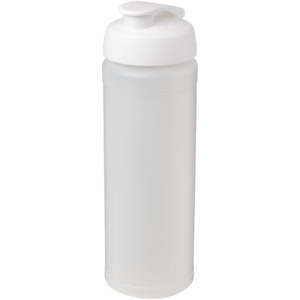 Baseline® Plus grip 750 ml Sportflasche mit Klappdeckel – transparent / weiss