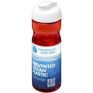 H2O Active® Eco POP Base 650 ml Sportflasche mit Klappdeckel - rot - Logo 1