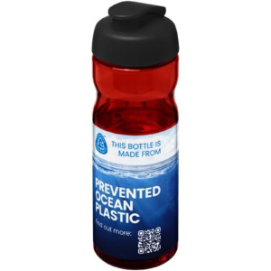 H2O Active® Eco POP Base 650 ml Sportflasche mit Klappdeckel - rot - Logo 1