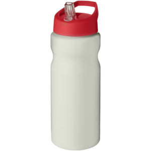 H2O Active® Eco Base 650 ml Sportflasche mit Ausgussdeckel – elfenbeinweiß / rot