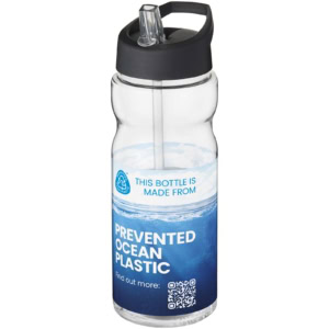 H2O Active® Eco Base 650 ml Sportflasche mit Ausgussdeckel - transparent - Logo 1