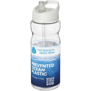 H2O Active® Eco Base 650 ml Sportflasche mit Ausgussdeckel - transparent - Logo 1