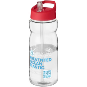H2O Active® Eco Base 650 ml Sportflasche mit Ausgussdeckel - transparent - Logo 1