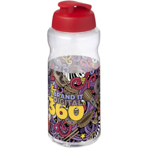 H2O Active® Big Base 1L Sportflasche mit Klappdeckel - rot - Logo 1