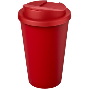 Americano® Eco 350 ml recycelter Becher mit auslaufsicherem Deckel – rot