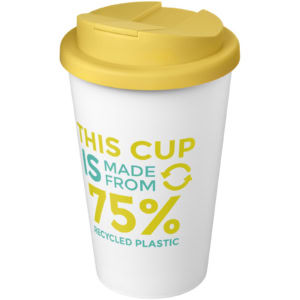 Americano® Eco 350 ml recycelter Becher mit auslaufsicherem Deckel - gelb - Logo 1