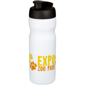 Baseline® Plus 650 ml Sportflasche mit Klappdeckel - weiss - Logo 1