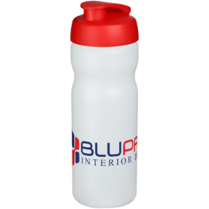Baseline® Plus 650 ml Sportflasche mit Klappdeckel - transparent - Logo 1