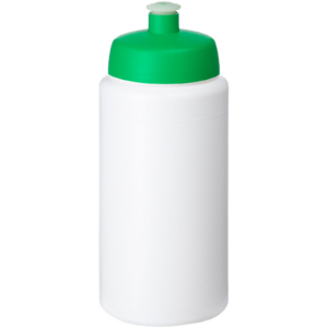 Baseline® Plus grip 500 ml Sportflasche mit Sportdeckel – weiss / grün