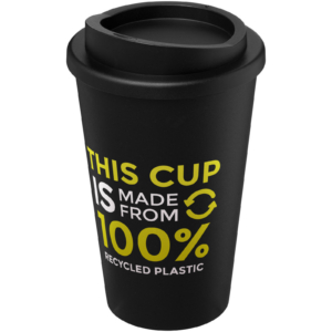 Americano® recycelter isolierter 350 ml Becher - schwarz - Logo 1