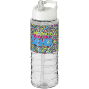 H2O Active® Treble 750 ml Sportflasche mit Ausgussdeckel - transparent - Logo 1