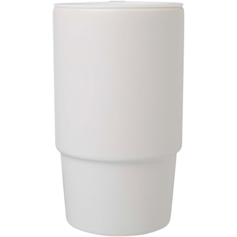 Carter 450 ml Keramiktasse mit Kunststoffdeckel - weiss - Vorderseite