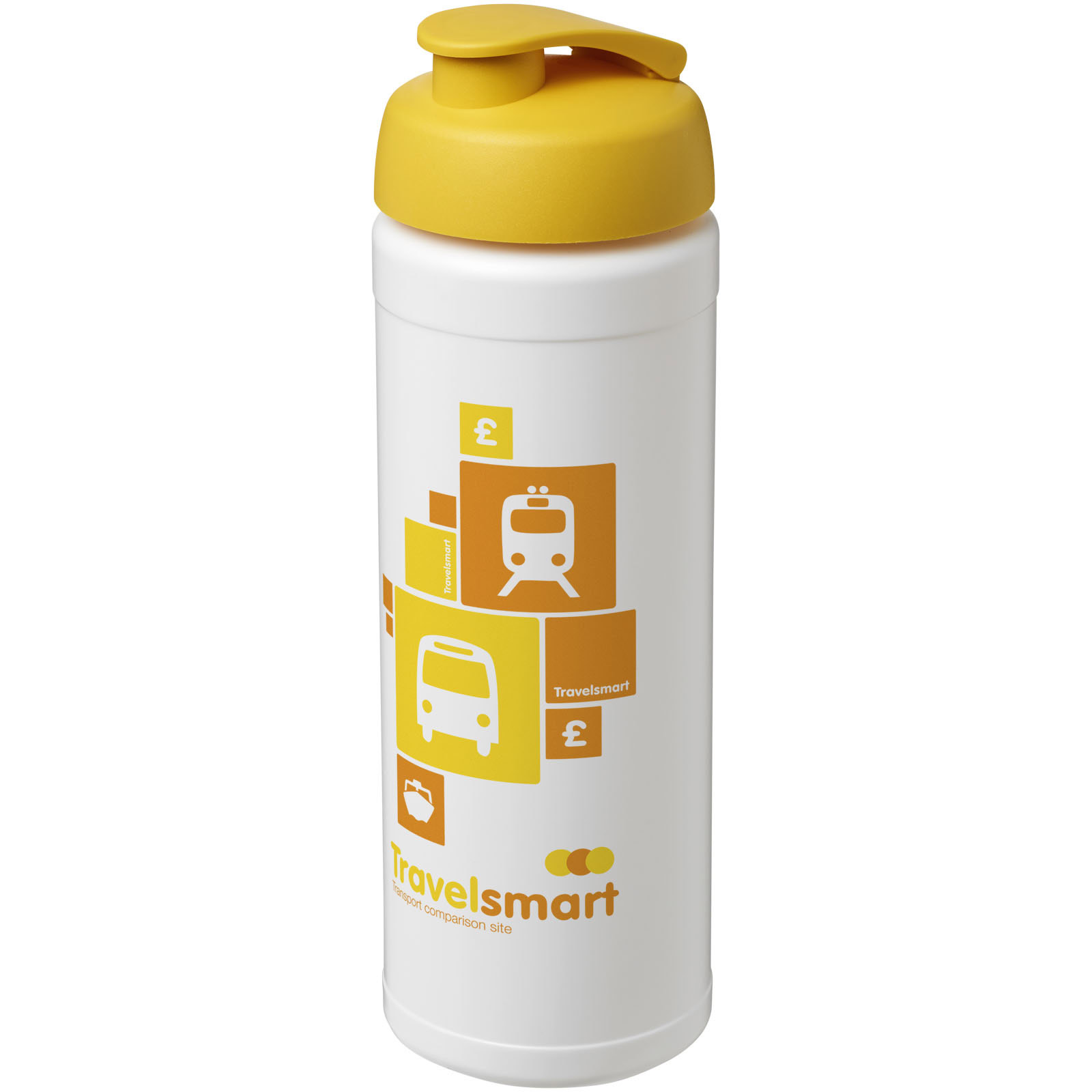 Baseline® Plus 750 ml Flasche mit Klappdeckel - weiss - Logo 1