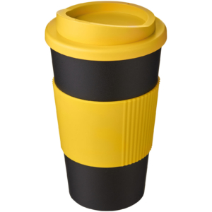 Americano® 350 ml Isolierbecher mit Schutzring – gelb / schwarz