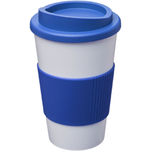 Americano® 350 ml Isolierbecher mit Schutzring – mittelblau / weiss