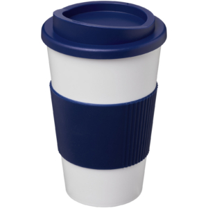 Americano® 350 ml Isolierbecher mit Schutzring – blau / weiss
