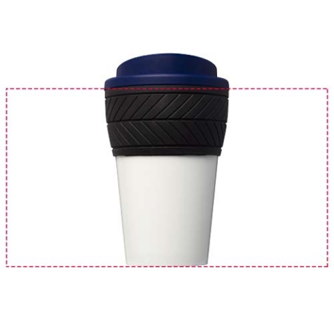 Brite-Americano® 350 ml Isolierbecher mit Schutzring Reifen-Design - blau – Bild 4