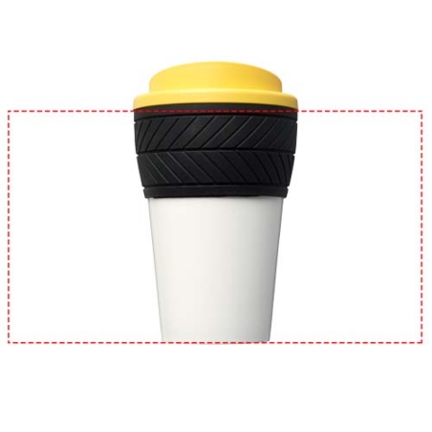 Brite-Americano® 350 ml Isolierbecher mit Schutzring Reifen-Design - gelb – Bild 4