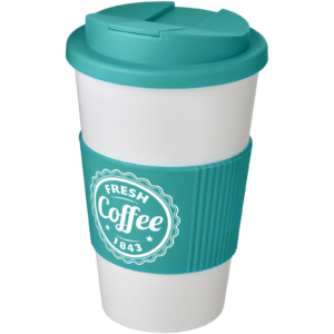 Americano® 350 ml Isolierbecher mit Schutzring & auslaufsicherem Schraubverschluss - weiss - Logo 1
