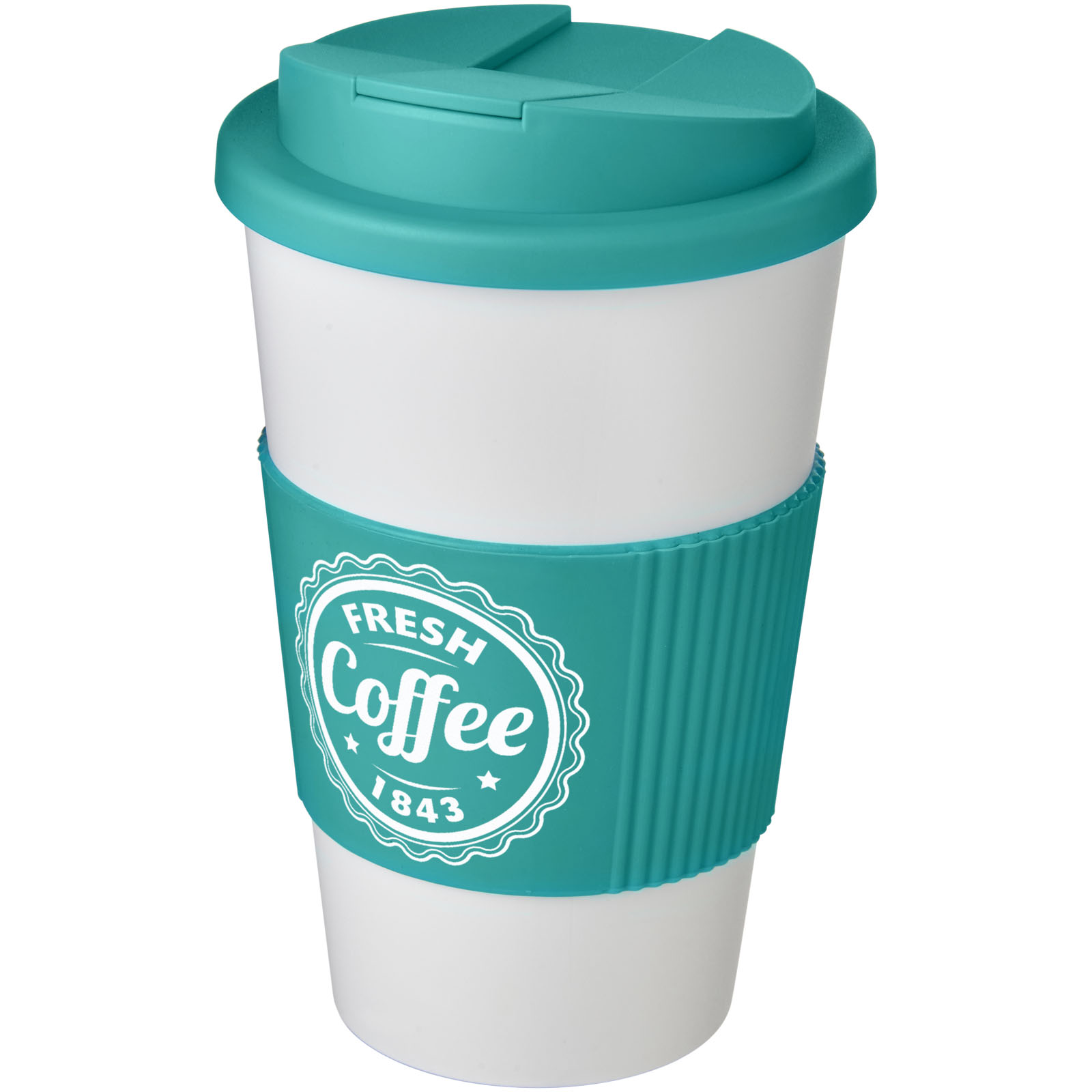 Americano® 350 ml Isolierbecher mit Schutzring & auslaufsicherem Schraubverschluss - weiss - Logo 1