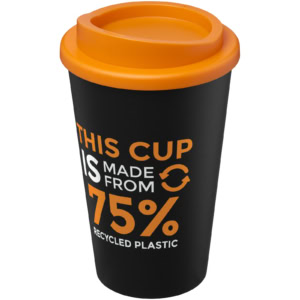 Americano® Eco 350 ml recycelter Becher - schwarz - Logo 1