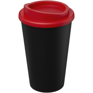 Americano® Eco 350 ml recycelter Becher – schwarz / rot