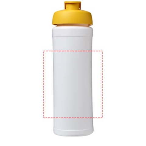 Baseline® Plus grip 750 ml Sportflasche mit Klappdeckel - weiss / gelb – Bild 4