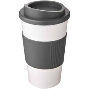 Americano® 350 ml Isolierbecher mit Schutzring – weiss / grau