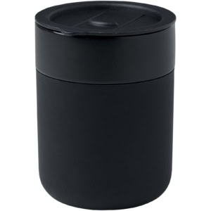 Java 330 ml Keramikbecher mit Silikonhülle und Kunststoffdeckel – schwarz