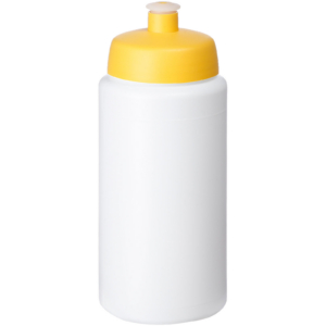 Baseline® Plus grip 500 ml Sportflasche mit Sportdeckel – weiss / gelb