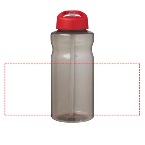 H2O Active® Eco Big Base 1L Sportflasche mit Ausgussdeckel - kohle / rot – Bild 6