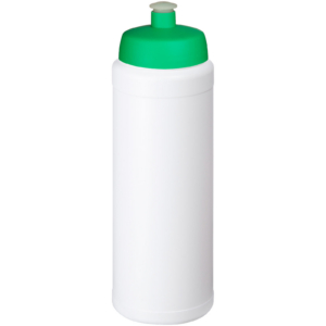 Baseline® Plus grip 750 ml Sportflasche mit Sportdeckel – weiss / grün