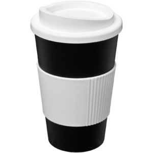 Americano® 350 ml Isolierbecher mit Schutzring – schwarz / weiss