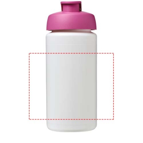 Baseline® Plus grip 500 ml Sportflasche mit Klappdeckel - weiss / rosa – Bild 4
