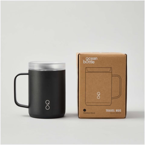 Ocean Bottle 350 ml vakuumisolierter Reisebecher - obsidian-schwarz - Extra 3