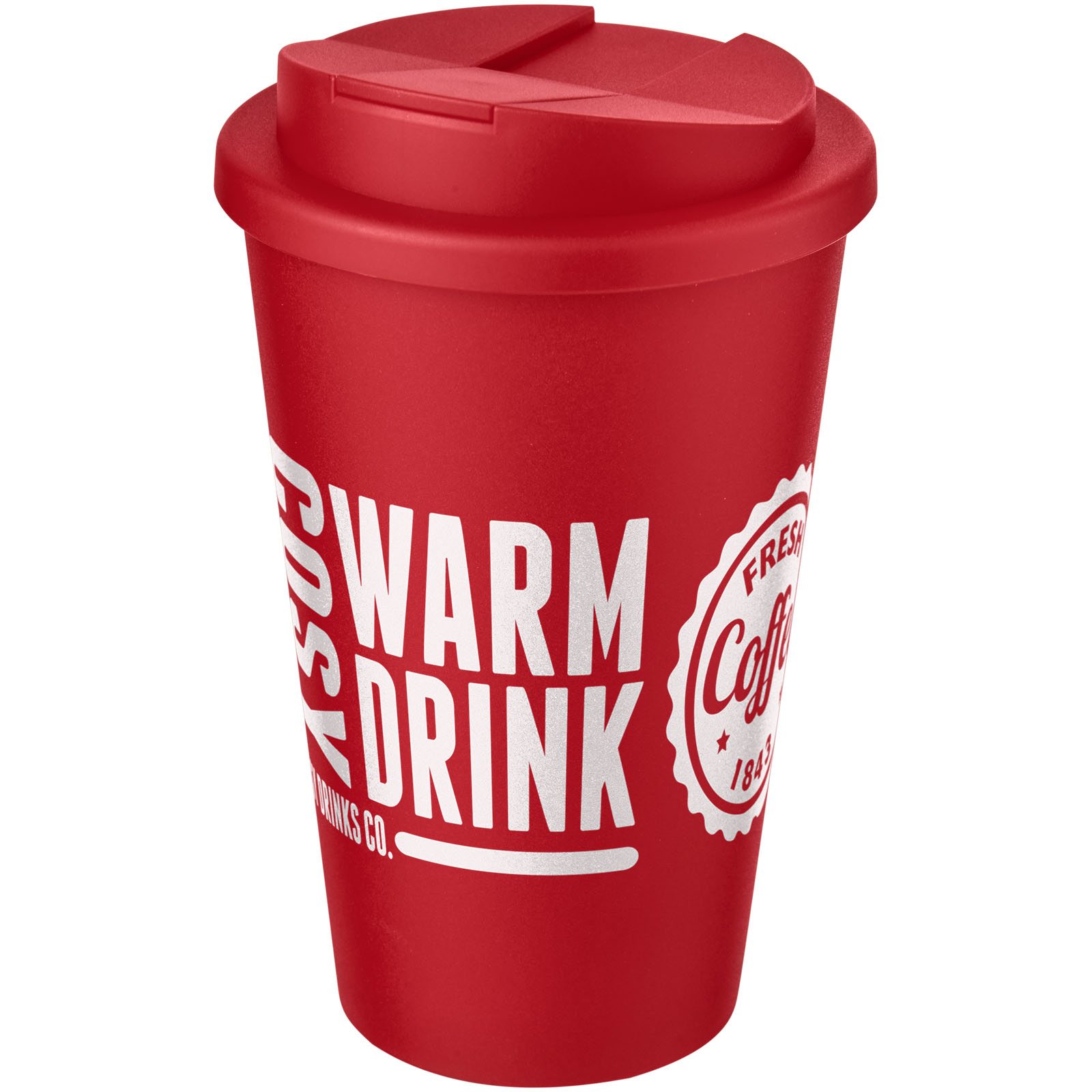 Americano® 350 ml Isolierbecher mit auslaufsicherem Schraubverschluss - rot - Logo 1