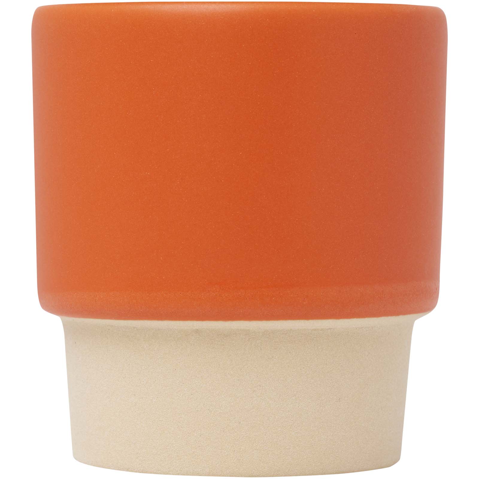 Olympia 130 ml stapelbarer Expresso Becher mit Tonboden - orange - Vorderseite