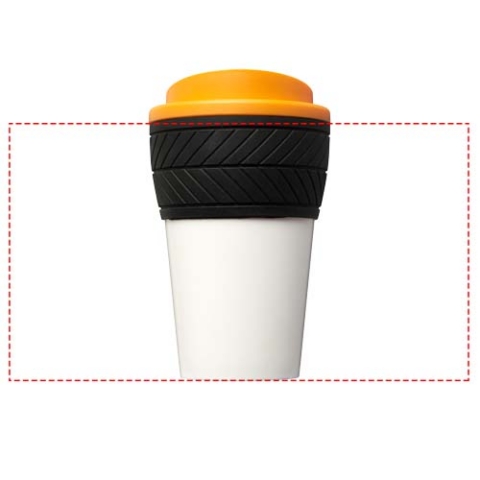 Brite-Americano® 350 ml Isolierbecher mit Schutzring Reifen-Design - orange – Bild 4