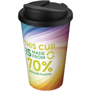 Brite-Americano® Eco 350 ml Isolierbecher mit auslaufsicherem Deckel – schwarz
