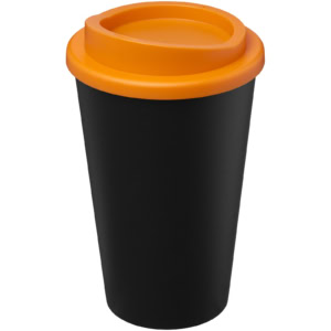 Americano® Eco 350 ml recycelter Becher – schwarz / orange