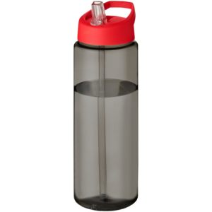 H2O Active® Eco Vibe 850 ml Sportflasche mit Ausgussdeckel – kohle / rot