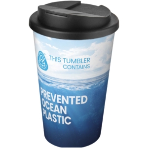 Brite-Americano® POP 350 ml isolierter Trinkbecher mit auslaufsicherem Deckel - schwarz - Logo 1