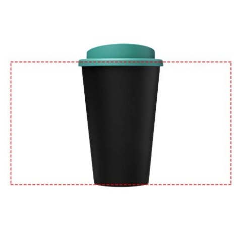 Americano® Eco 350 ml recycelter Becher - schwarz / aquablau – Bild 7