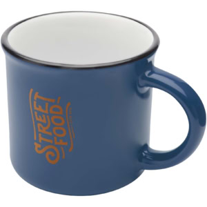 Bari Keramiktasse 240 ml mit glänzender Oberfläche - Ozeanblau - Logo 1