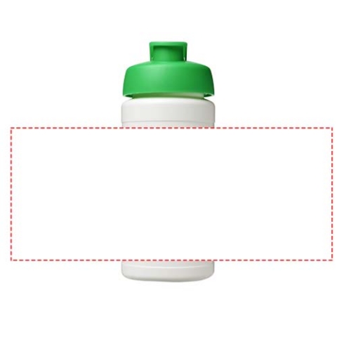 Baseline® Plus 500 ml Sportflasche mit Klappdeckel - weiss / grün – Bild 6