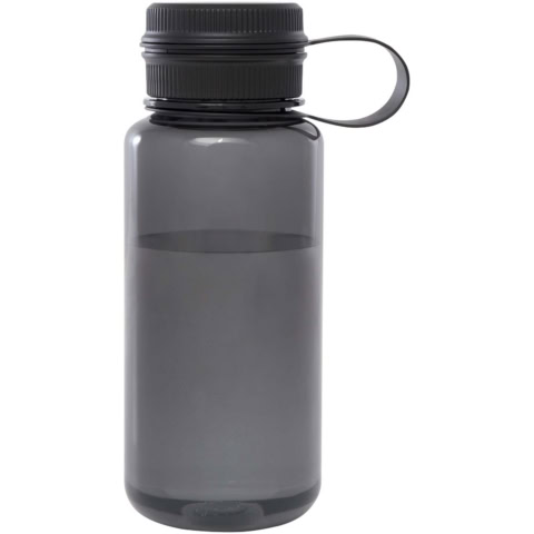 Ryder 900 ml RCS-zertifizierte RPET-Sportflasche mit Multifunktionsdeckel - schwarz - Vorderseite