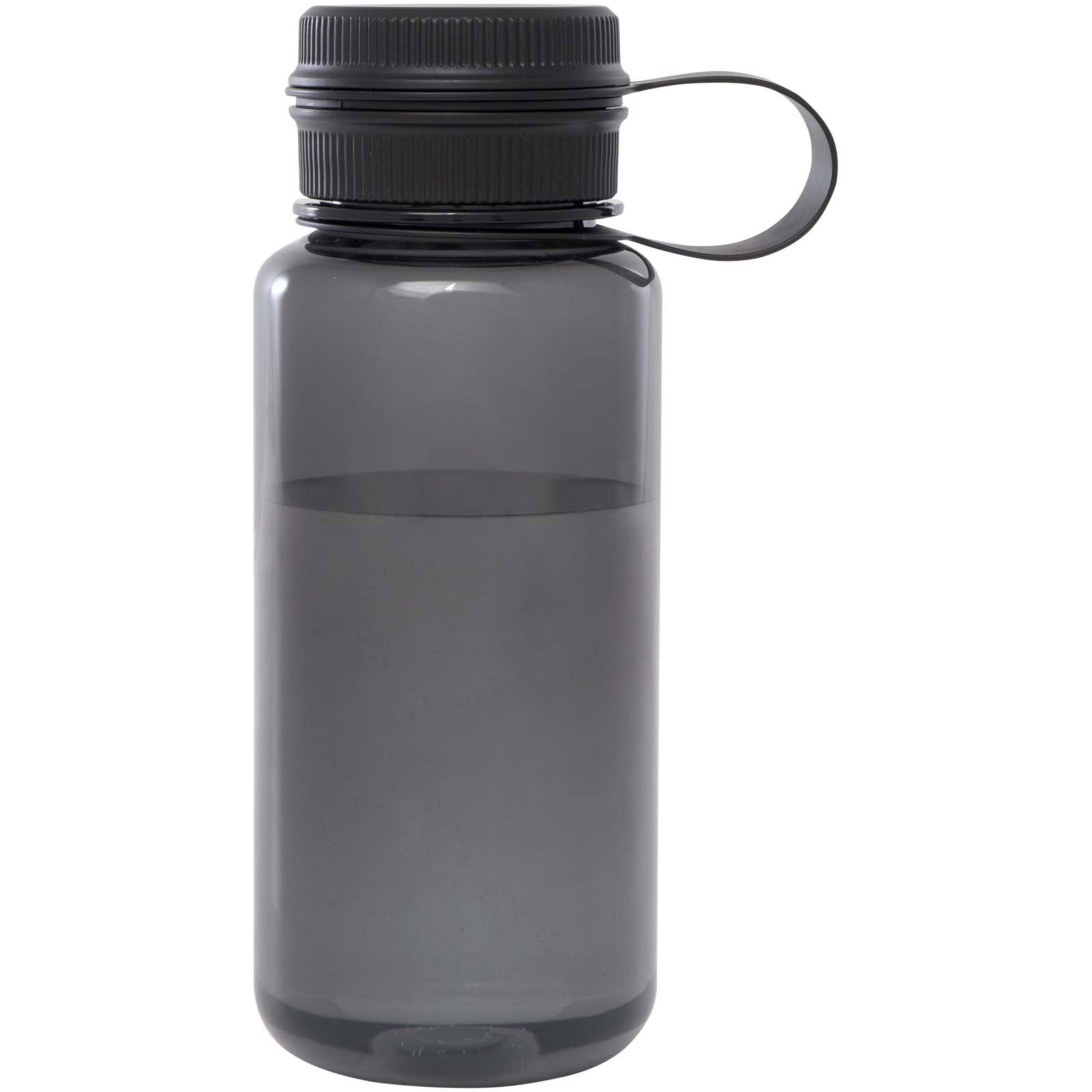 Ryder 900 ml RCS-zertifizierte RPET-Sportflasche mit Multifunktionsdeckel - schwarz - Vorderseite